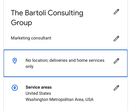Google My business info